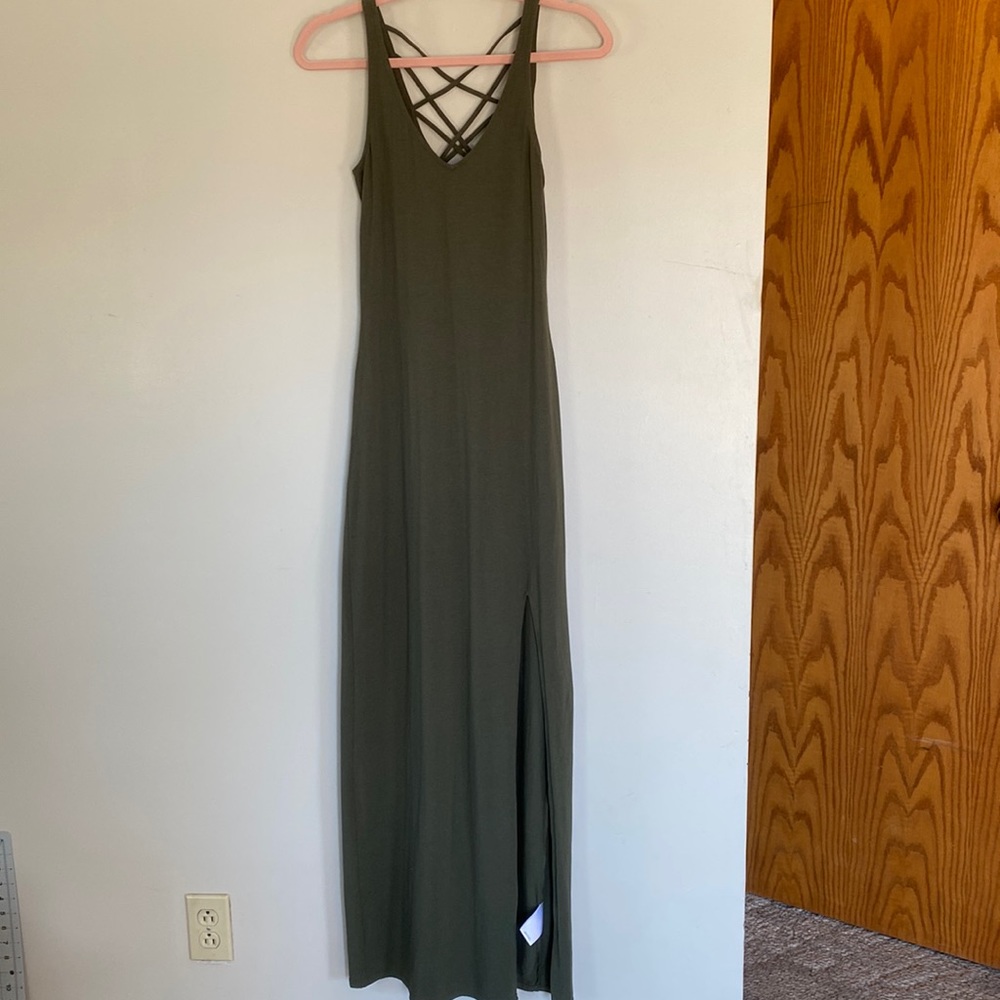 Express Strappy Back Maxi Dress - Green - XS